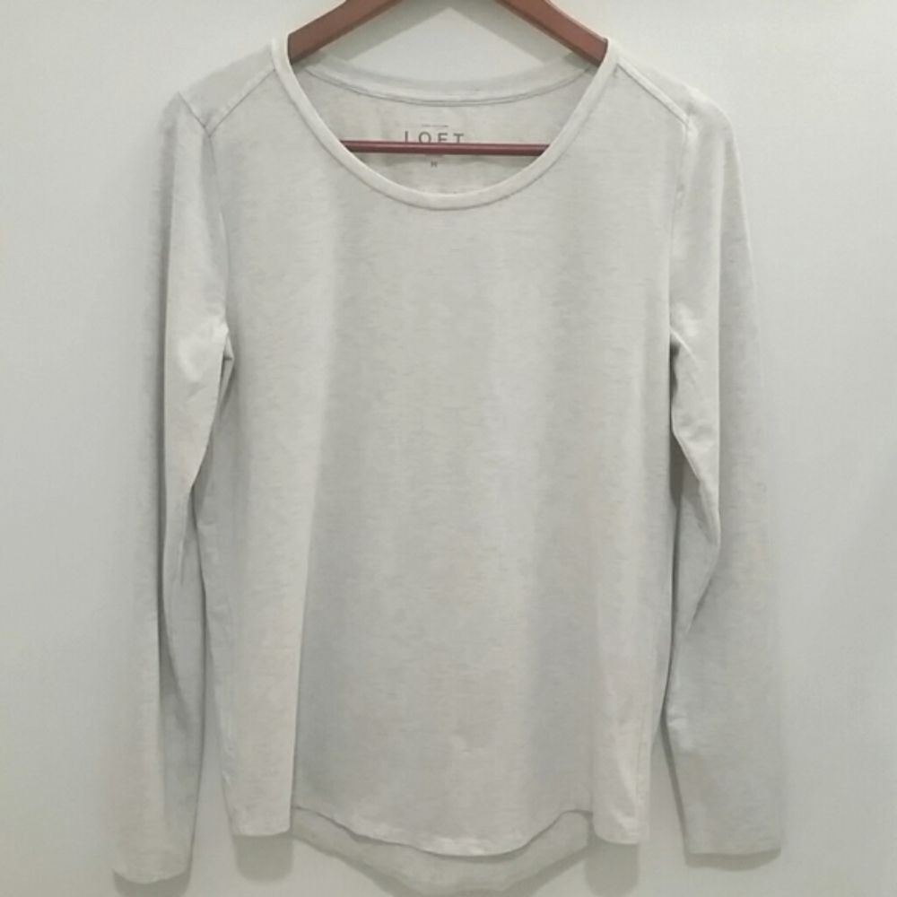 Ann Taylor LOFT Metallic Striped Long Sleeve Top